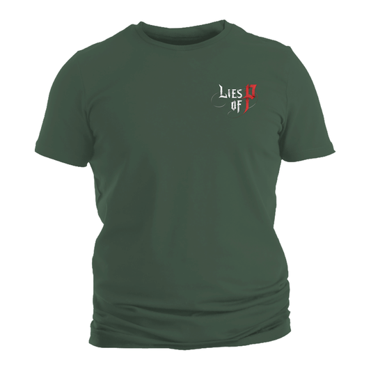 Lies of P - Flamberge Front Chest Logo/Full Back Print T Shirt (Forest Green Body)